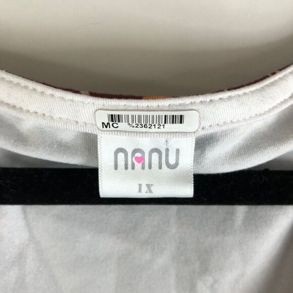 Nanu Womens Floral Print Tunic Mini Dress 3/4 Sleeve Stretch Burgundy 1X - Picture 3 of 4